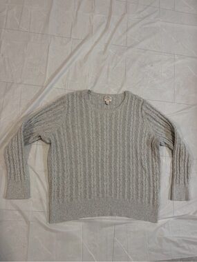 St. John's Bay Light Gray Cable Knit Crewneck Sweater